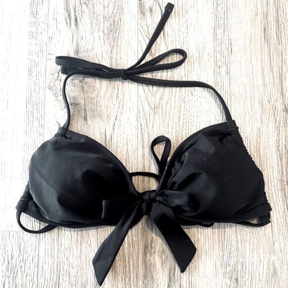 Xhilaration Other - Xhilaration Bikini Swim Black XS Xsmall Knot Tank Top Summer Beach Halter NWT